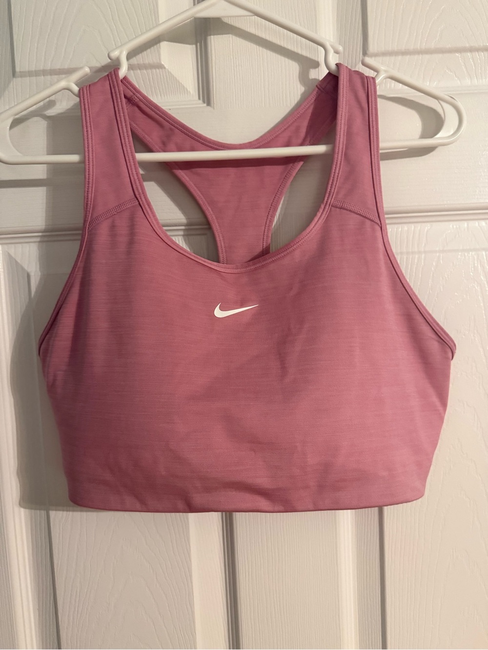 Nike Mauve Racerback Training Sports Bra with White Swoosh